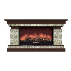 Комплект из электрокамина напольного и портала (143x45x80 см) Брайтон Карелия Premier S86 БР000002