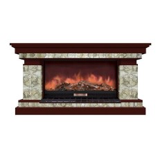 Комплект из электрокамина напольного и портала (143x45x80 см) Брайтон Карелия Premier S86 БР000003