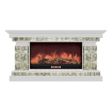 Комплект из электрокамина напольного и портала (143x45x80 см) Брайтон Карелия Premier S86 БР000005
