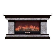 Комплект из электрокамина напольного и портала (143x45x80 см) Брайтон Марсель Premier S86 БР000006