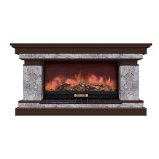 Комплект из электрокамина напольного и портала (143x45x80 см) Брайтон Марсель Premier S86 БР000007