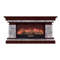 Комплект из электрокамина напольного и портала (143x45x80 см) Брайтон Марсель Premier S86 БР000008