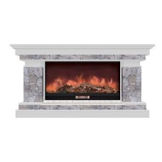 Комплект из электрокамина напольного и портала (143x45x80 см) Брайтон Марсель Premier S86 БР000010