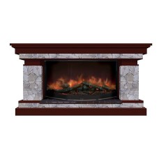 Комплект из электрокамина напольного и портала (143x45x80 см) Брайтон Марсель Rondo 86 БР000023