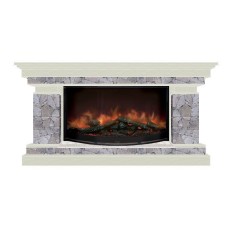 Комплект из электрокамина напольного и портала (143x45x80 см) Брайтон Марсель Rondo 86 БР000024