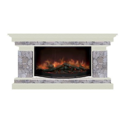 Комплект из электрокамина напольного и портала (143x45x80 см) Брайтон Марсель Rondo 86 БР000024