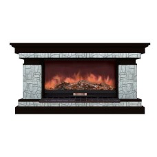 Комплект из электрокамина напольного и портала (143x45x80 см) Брайтон Старый Город Premier S86 БР000011