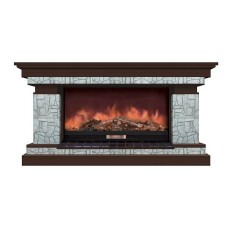 Комплект из электрокамина напольного и портала (143x45x80 см) Брайтон Старый Город Premier S86 БР000012