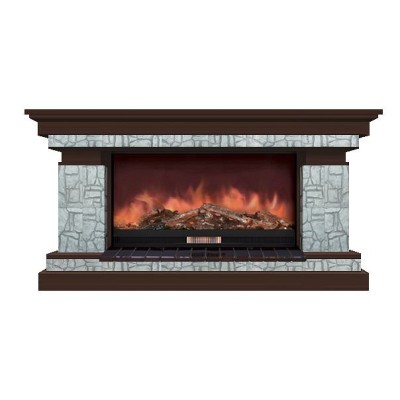 Комплект из электрокамина напольного и портала (143x45x80 см) Брайтон Старый Город Premier S86 БР000012