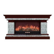 Комплект из электрокамина напольного и портала (143x45x80 см) Брайтон Старый Город Premier S86 БР000013