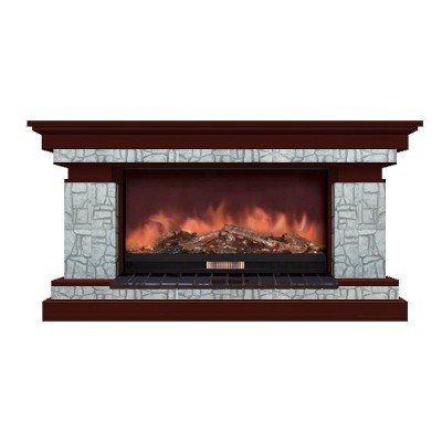 Комплект из электрокамина напольного и портала (143x45x80 см) Брайтон Старый Город Premier S86 БР000013