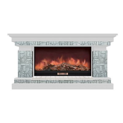Комплект из электрокамина напольного и портала (143x45x80 см) Брайтон Старый Город Premier S86 БР000015