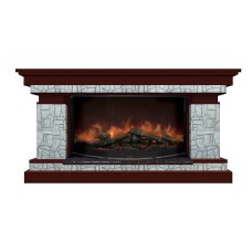 Комплект из электрокамина напольного и портала (143x45x80 см) Брайтон Старый Город Rondo 86 БР000028