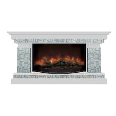 Комплект из электрокамина напольного и портала (143x45x80 см) Брайтон Старый Город Rondo 86 БР000030