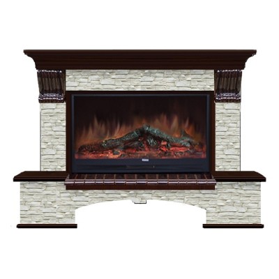 Комплект из электрокамина напольного и портала (149x42x108.5 см) Бостон К ГО Premier S86 БК860012