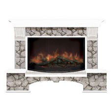 Комплект из электрокамина напольного и портала (149x42x108.5 см) Бостон К Карелия Rondo 86 БК860055