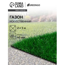 Газон искусственный, для спорта, ворс 40 мм, 2 × 5 м, зелёный, Greengo
