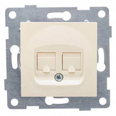 Розетка двойная RJ-12 и Ethernet RJ-45, без рамки Gusi Electric UGRA С11КТ-003