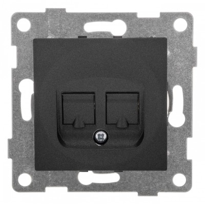 Розетка двойная RJ-12 и Ethernet RJ-45, без рамки Gusi Electric UGRA С11КТ-010