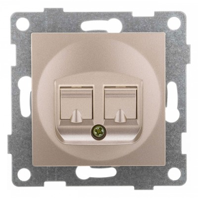 Розетка двойная RJ-12 и Ethernet RJ-45, без рамки Gusi Electric UGRA С11КТ-027