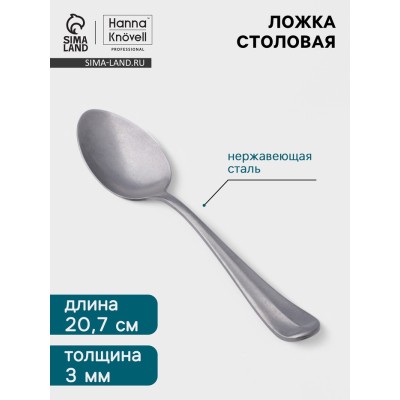 Столовая ложка Hanna Knövell Rosen, 20.7 см, толщина 3 мм, нержавеющая сталь, серебристая