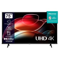Телевизор Hisense 75A6K, 75", 3840×2160, DVB-T2/C/S2, HDMI×3, USB×2, Smart TV, чёрный