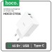 Сетевое зарядное устройство Hoco C113A, 1 Type-C, 1 USB, 65 Вт, PD + QC, белое