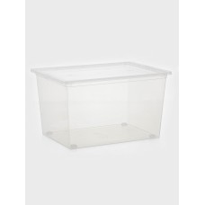 Ящик для хранения, 50 л, 53×38×30 см, с крышкой, прозрачный