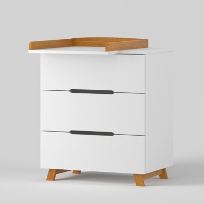 Комод пеленальный детский ИНКАНТО Anniken LUX 800/3, 80х45х92 см., 3 ящика, цвет белый/бук