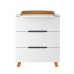 Комод пеленальный детский ИНКАНТО Anniken LUX 800/3, 80х45х92 см., 3 ящика, цвет белый/бук