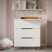 Комод пеленальный детский ИНКАНТО Anniken LUX 800/3, 80х45х92 см., 3 ящика, цвет белый/бук