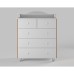 Комод пеленальный детский ИНКАНТО NUVOLLA LUX 800/5, 84х45х1107 см., 5 ящиков, белый/бук