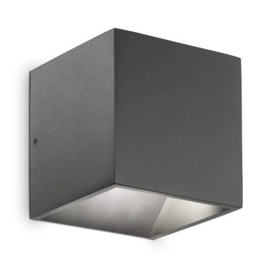 Уличный настенный светодиодный светильник Ideal Lux Rubik AP1 Antracite 149738