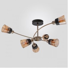 Люстра на штанге Imex MD.4045 MD.4045-6-S AB+BK