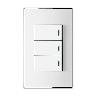 Выключатель трехклавишный с подстветкой Imex Parthenon White WRC 4426