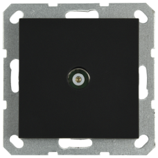 Розетка TV Jasmart проходная с накладкой черный матовый (soft touch) G6002PB