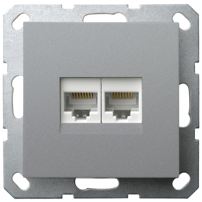 Интернет розетка Jasmart двойная S разъем RJ45х2 (8/8) G6106S