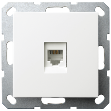 Интернет розетка Jasmart разъем RJ45 с накладкой белый глянцевый G6105W