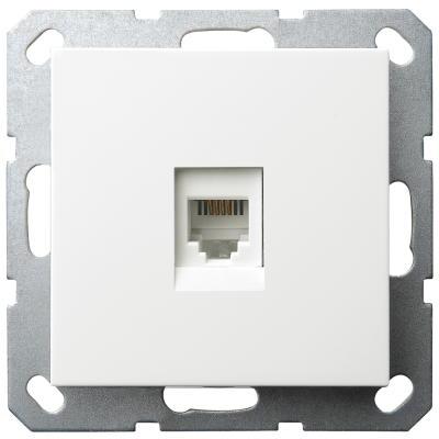Интернет розетка Jasmart разъем RJ45 с накладкой белый глянцевый G6105W