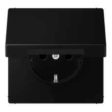 Розетка Schuko с крышкой и шторками Jung LS1520BFKIKLSWM