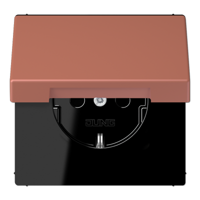 Розетка 2K+З с крышкой Jung LC1520BFKL236