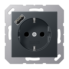 Розетка 2K+З USB Typ A Jung A1520-18AANM