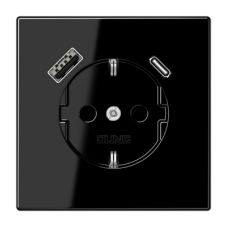 Розетка 2K+З USB Typ AC Jung LS1520-15CASW