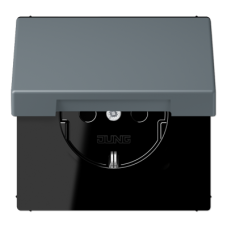 Розетка 2K+З с крышкой Jung LC1520BFKL251