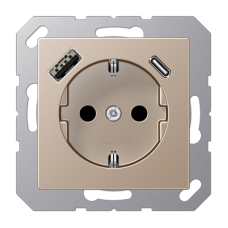 Розетка 2K+З USB Typ AC Jung A1520-15CACH