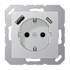 Розетка 2K+З USB Typ AC Jung A1520-15CAAL