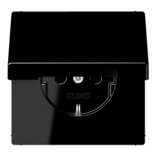 Розетка Schuko с крышкой Jung LS1520BFKLSW
