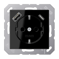 Розетка 2K+З USB Typ AC Jung A1520-15CASW