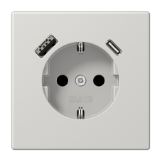 Розетка 2K+З USB Typ AC Jung LS1520-15CALG