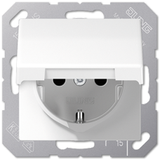 Розетка Schuko с крышкой Jung EP1420KLWWM